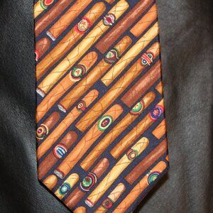 Cigar Print Alynn Necktie Novelty SILK TIE